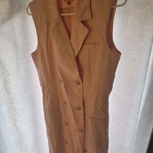 Guess Peach Double-Breasted Dress